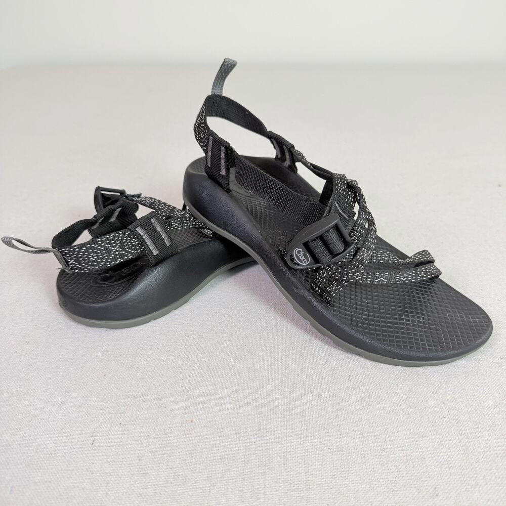 Chaco Big Kids ZX1 Ecotread Sandals Youth 6 Black Strappy Hugs & Kisses Hiking